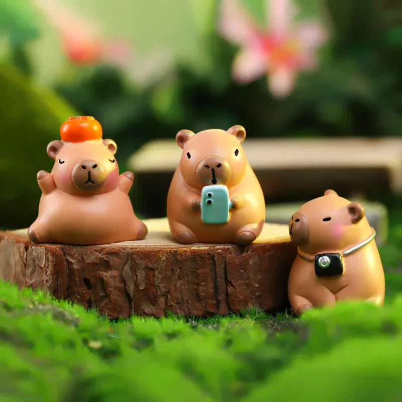 12pcs New Capybara Blind Box Simulation Mini Capibara Action Figures Doll Children Birthday Christmas Gift