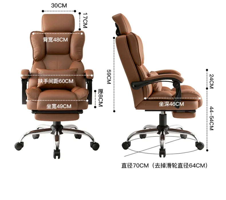 Comfortable Office Boss Chair, Reclining Gaming Computer Chair for Bedroom and Living Room, Study Sofa Chair, Home Furniture