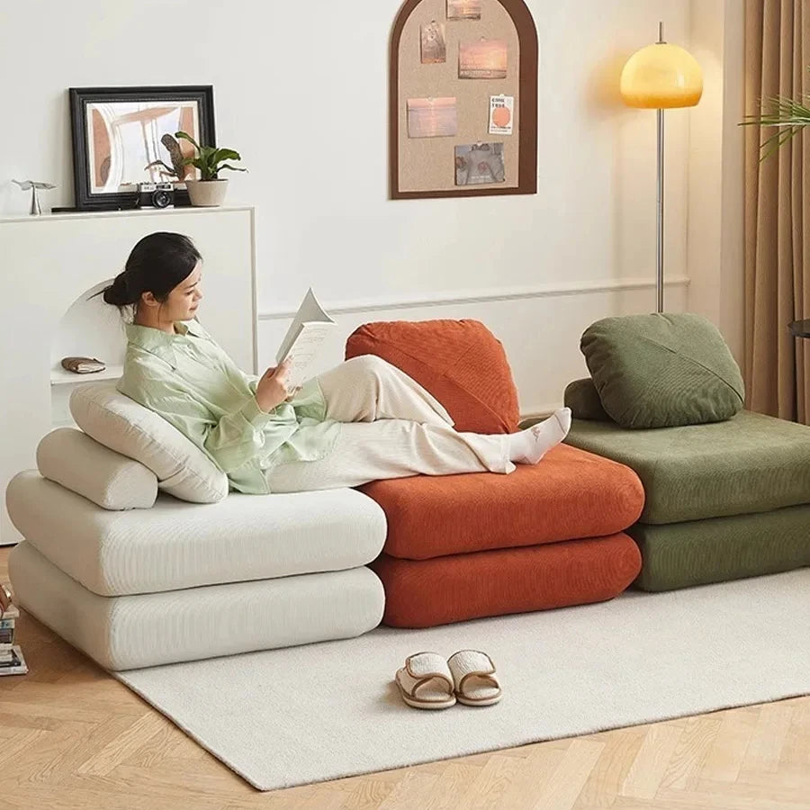 Single Person Sofa Tofu Cubes Home Furniture Living Room Sofa Bed Dual-use Tatami Minimalist Sofa muebles de la sala Apartment