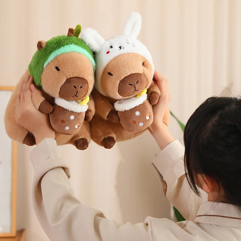 Lotus leaf Capybara Plush Toy  Oyster Bee Bckpack Capibara Cosplay Unicorn Dinosaur Boba Bread Ring Decor Stuffed Animals