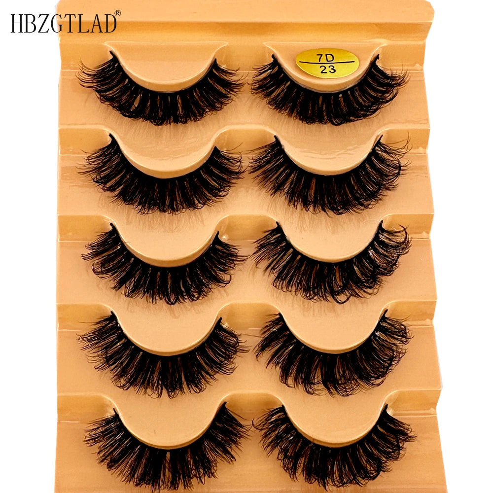 5pairs Classic Hybrid Volume Lashes New Arrival Wispy D Curl Short Russian Strip Lashes Makeup False Eyelashes