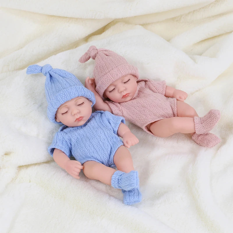 New Silicone Reborn Dolls 20cm Baby Reborn Toys Waterproof Vinyl Bebe Doll Cute Mini Reborn Baby Doll For Girls Birthday Gift