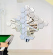 12PCs 3D acrylic mirror wall sticker home decor hexagon DIY decorations removable living-room decal art ornaments for home