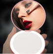 Women 2 Side Folding Makeup Compact Pocket Mirror Personalized Small LED Light Cosmetic Luminous Effect Pink White Mini Mirror