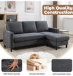 Sectional Sofa with Ottoman Nail-Head Design Linen Right Facing Modern Couches with Cup Holder L Shaped Sectional Sofa