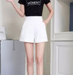 Women Shorts Spring Summer Casual High Waist A-line Shorts Loose Wide Leg Chiffon Shorts Chic Lady Black White Suit Shorts