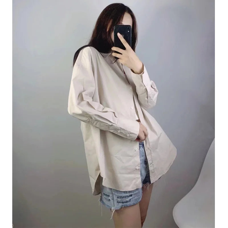 TRAF Women Shirt Multicolour Button Up Shirt Women Summer Long Sleeve Top Female Streetwear Oversize Shirts And Blouses