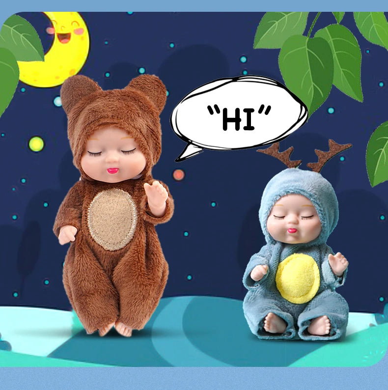 1pcs 13cm Sleep Baby Doll New Fashion Simulation Rebirth Dolls Mini Cute Doll Cartoon Animal Kids Toy for Children Birthday Gift