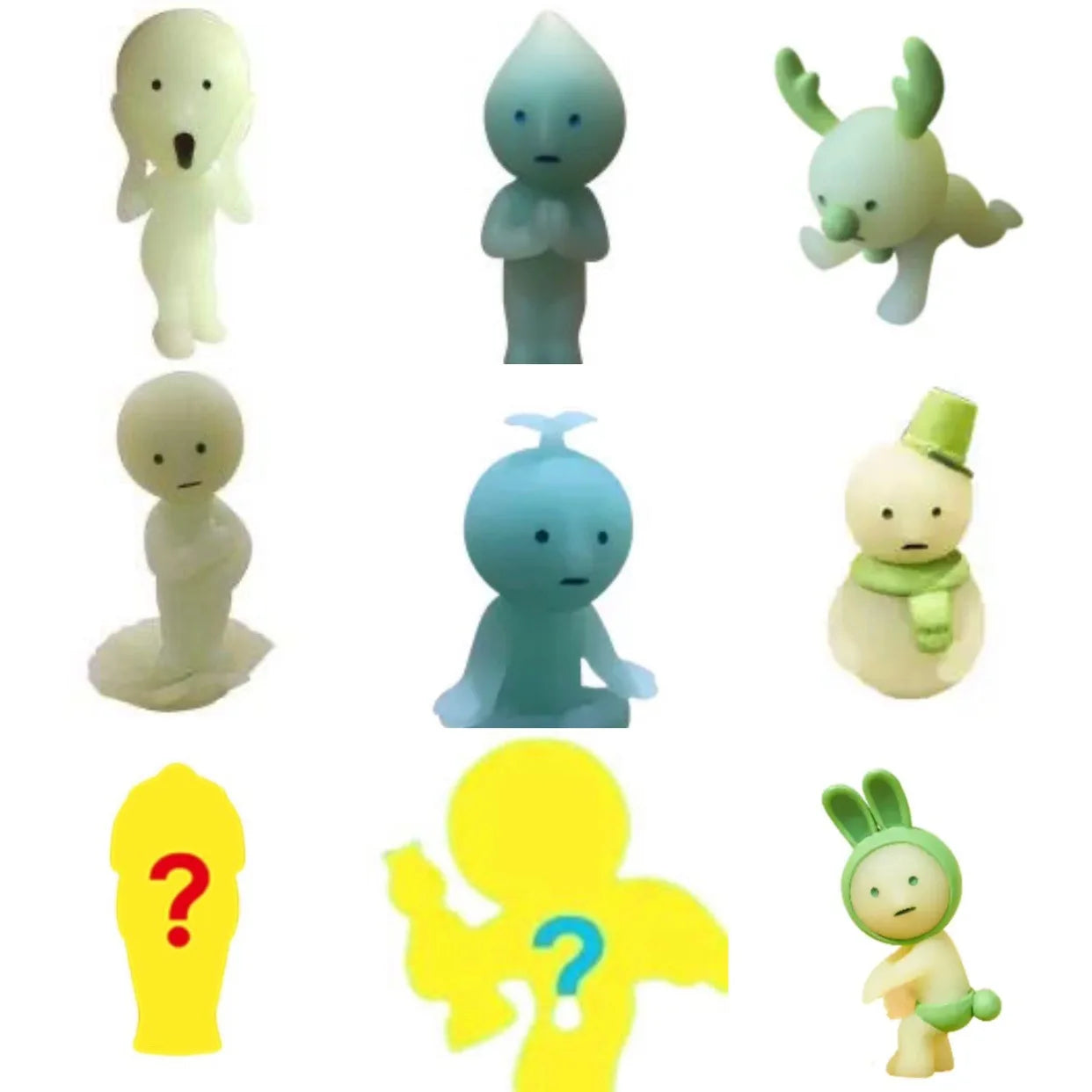 Smiski Multiple Series Noctilucent Green Doll Blind Box Cartoon Action Figures Desktop Delicate Model Toy Ornament Surprise Gift