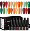 MEET ACROSS 12Pcs/Set 7ml Macaron Gel Nail Polish With Box Semi Permanent UV Gel  Soak Off Nail Art Kit Varnish For Manicure