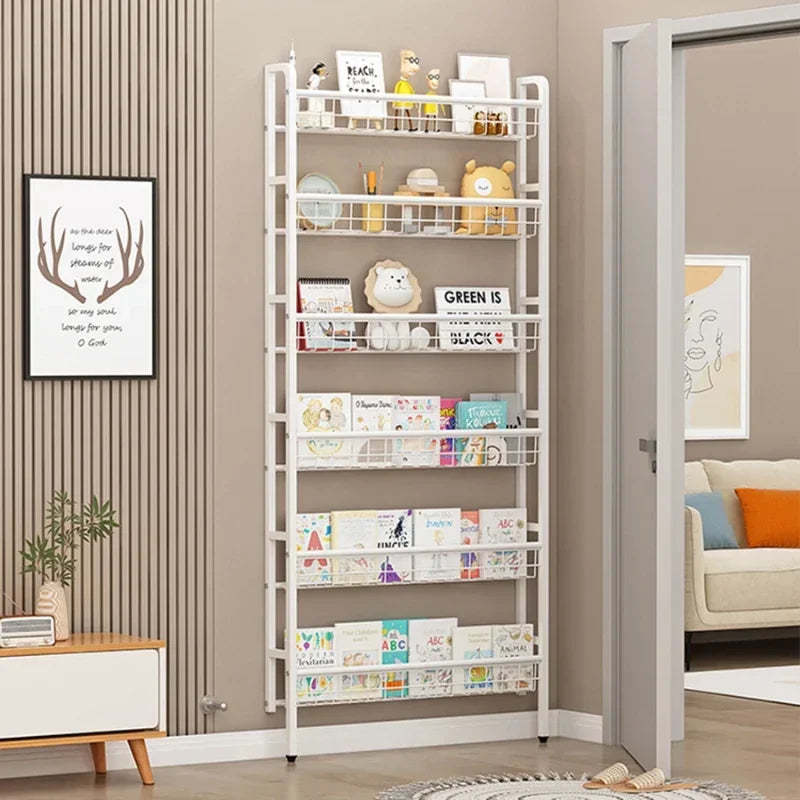 Over The Door Storage Rack Multi Layer Bathroom Load bearing Wall Hanging Shelf Kitchen Condiment Cabinet Door Rear