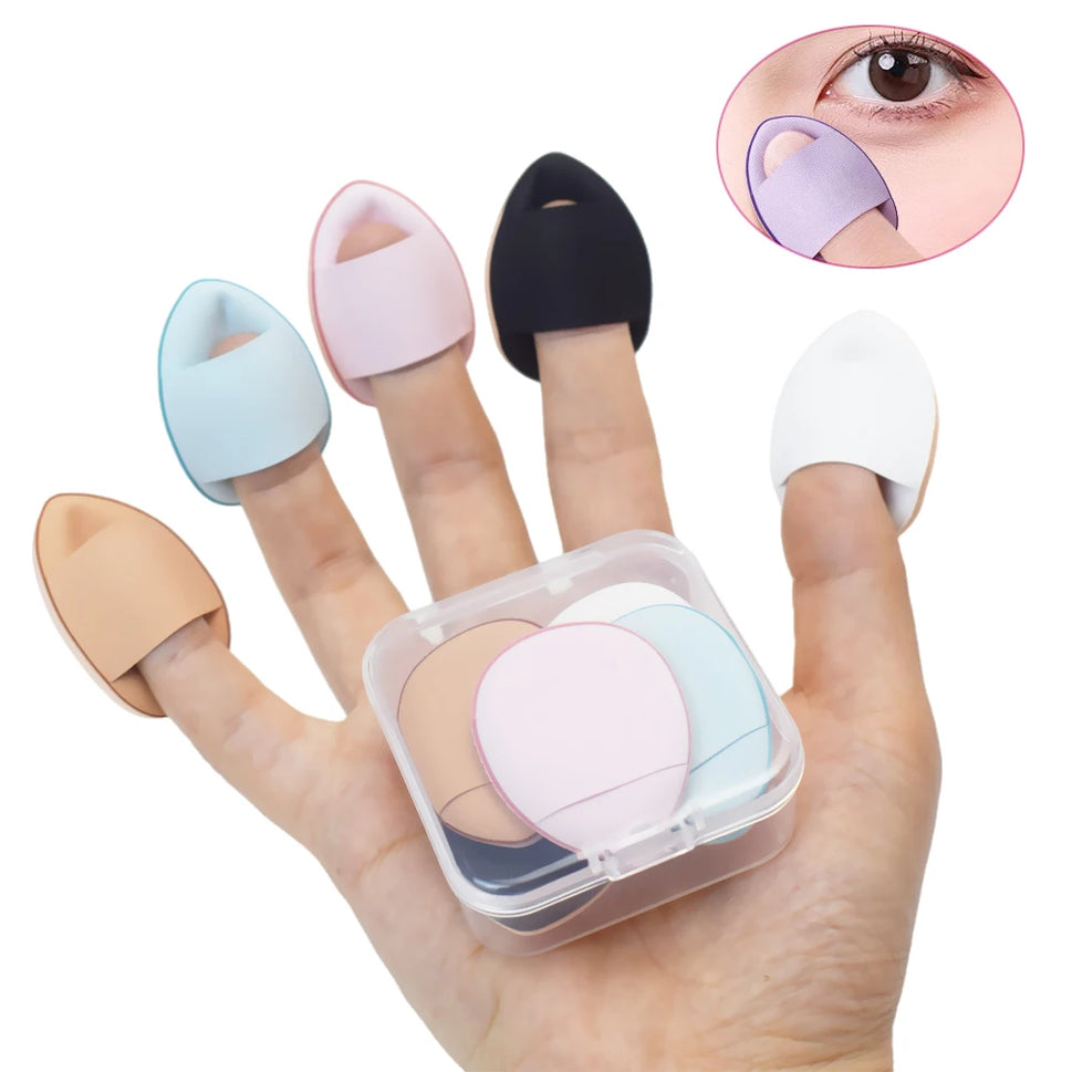 5/10Pcs Mini Finger Puff Foundation Small Air Cushion Powder Sponge Face Concealer BB Cream Cosmetic Applicator Makeup Tools