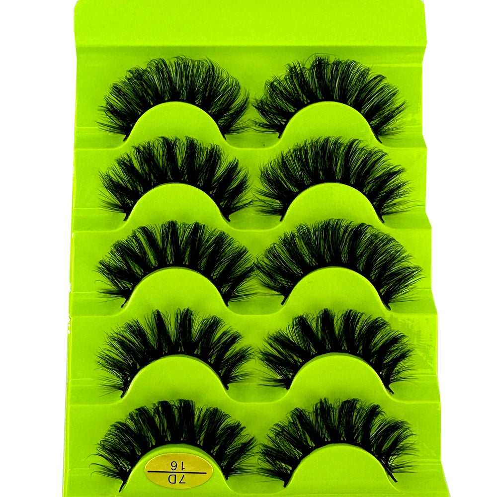 5pairs Classic Hybrid Volume Lashes New Arrival Wispy D Curl Short Russian Strip Lashes Makeup False Eyelashes