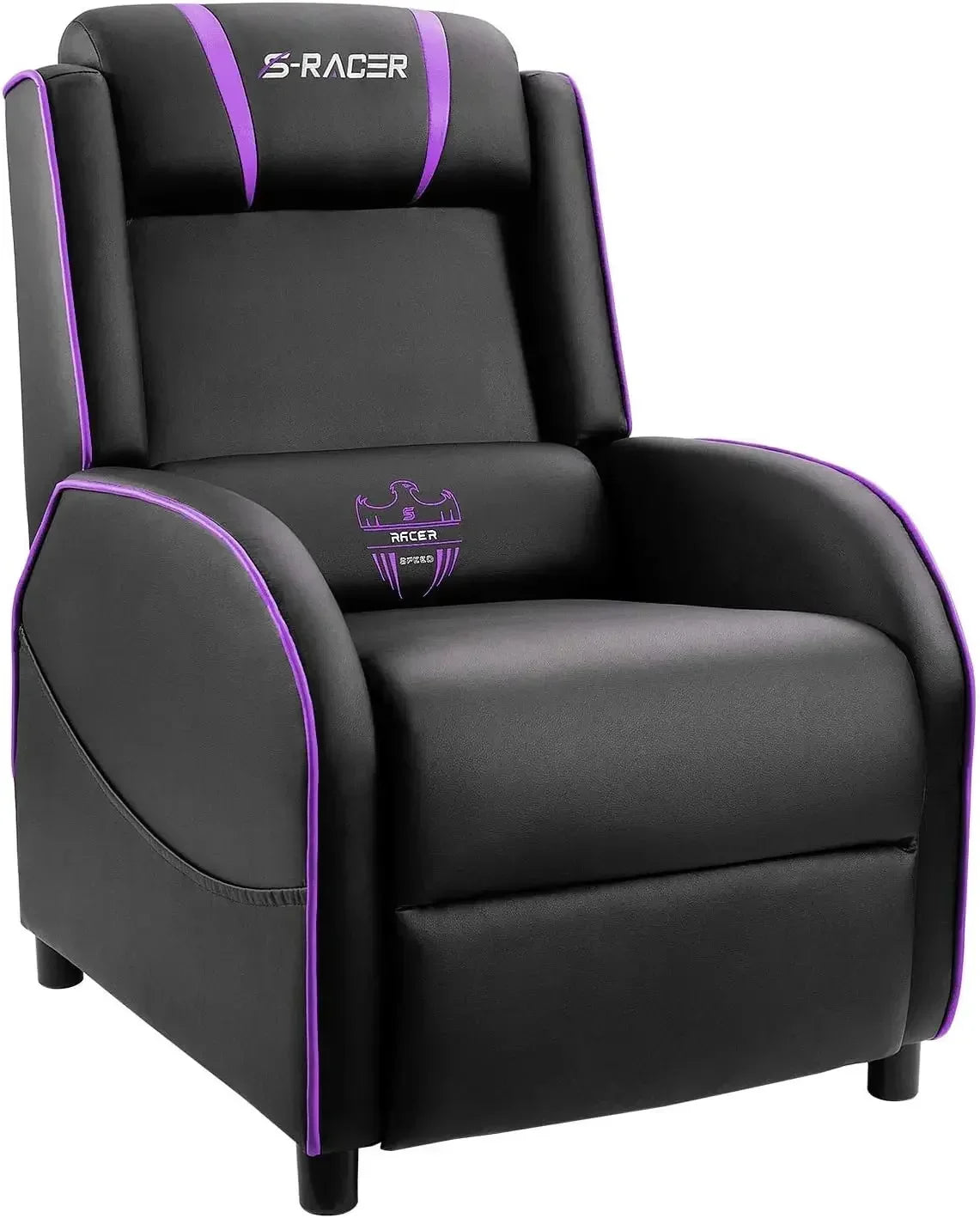 LED Gaming Massage Recliner Chair, Racing Style Single Living Room Sofa Comfortable Ergonomic Home Theater Seating, Chairs