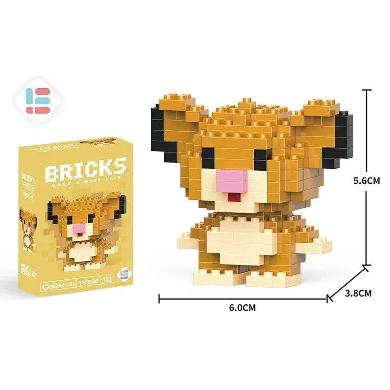 Disney Stitch Building Blocks Anime Kawaii Cartoon mini Action Children's Figures Blocks Bricks Assemble DIY Toys Gift for Kids