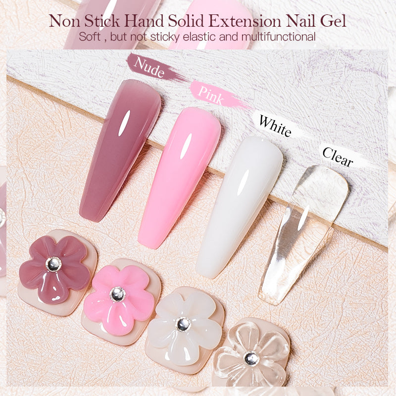 7ML Non Stick Hand Solid Extension Nail Gel Polish Pink Clear Nude Extension Gel Rhinestone Glue Gel For DIY Manicure Nail Art