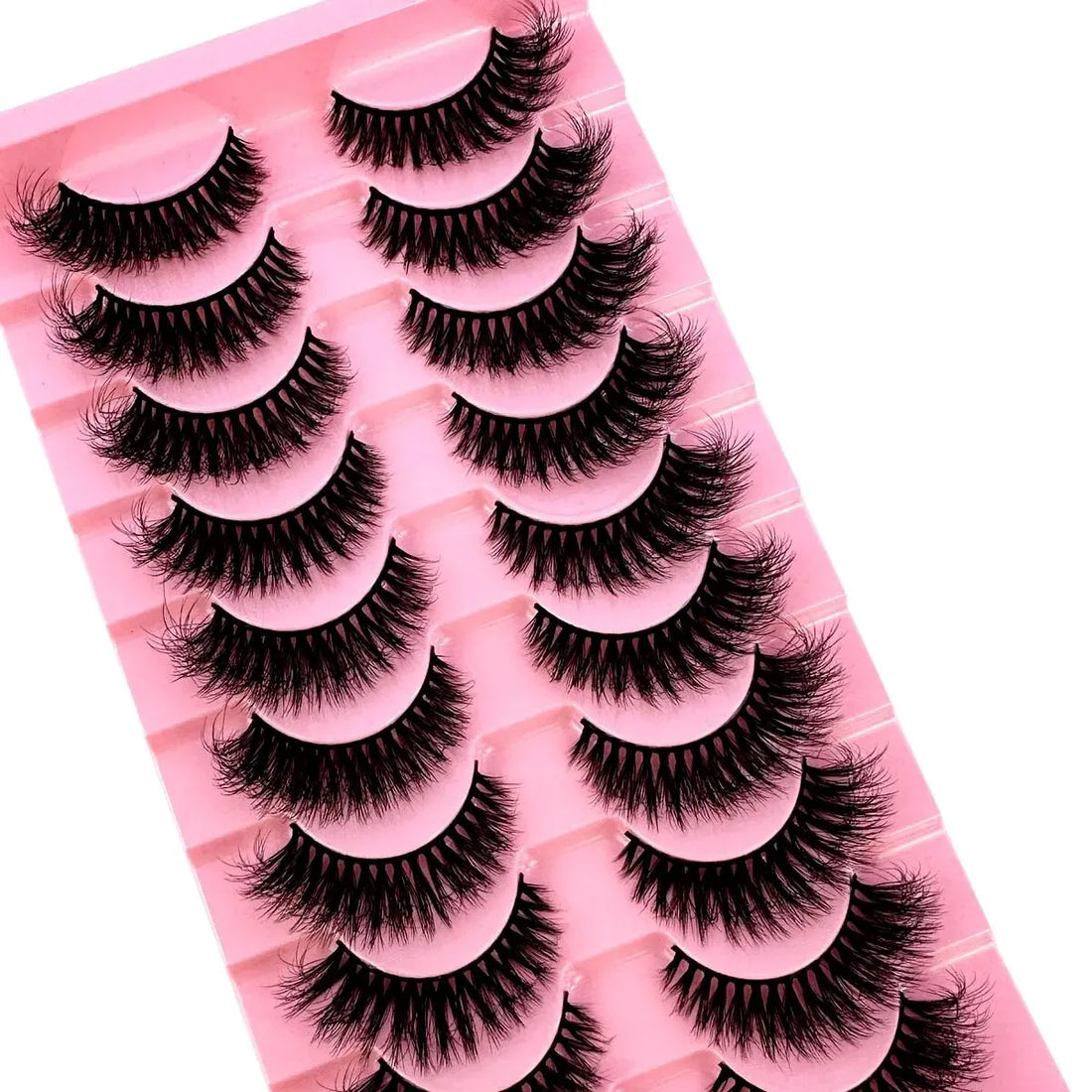 NEW 10 Pairs Cat Eye Lashes Fluffy Faux Mink Lashes 8D Wispy Lashes Pack Dramatic Long Thick Volume Eyelashes False Eyelas