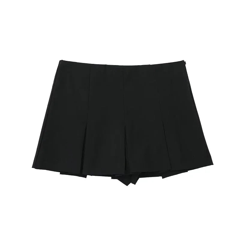 ASDS Fashion Women's High Waist Shorts Skirts Pleated Skirt Shorts Women Striped Bermuda Shorts Woman Casual Mini Shorts