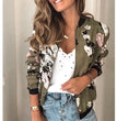 Women Elegant Zipper Bomber Jacket Spring Autumn Floral Printed Jackets Office Wear Slim Office Coat Retro Outwear