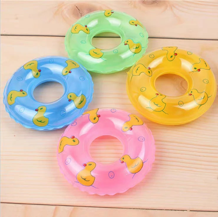 Kids' Mini Swim Ring Bath Toy Swimming Pool Float Circle Ring Toys Toy Baby Funny Doll Floating Rubber Bath Inflatable Games