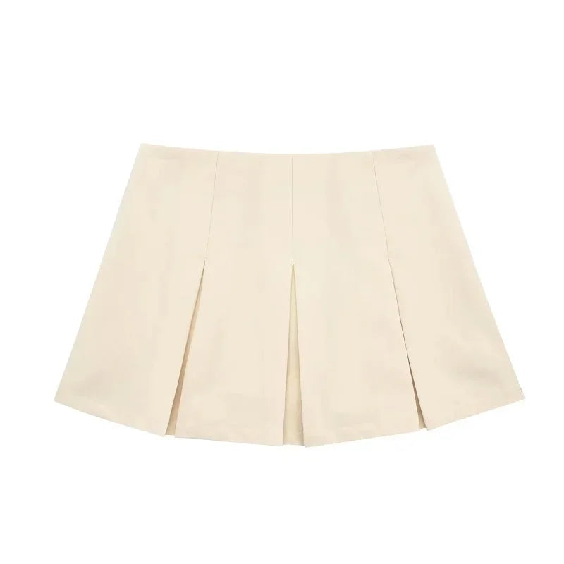 ASDS Fashion Women's High Waist Shorts Skirts Pleated Skirt Shorts Women Striped Bermuda Shorts Woman Casual Mini Shorts