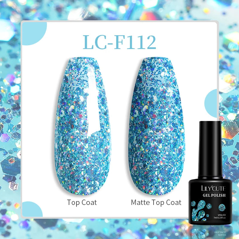 LILYCUTE 129 Colors 7ML Nail Gel Polish Nail Supplies Vernis Semi Permanent Nail Art Manicure Soak Off LED UV Gel Nail Varnishes