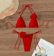 Sexy Flower Bandeau Swimwear Thong Bikini 2025 Women Lace-up Swimsuits Swimming Bathing Suit Brazilian Bikinis Set Mujer Biquini