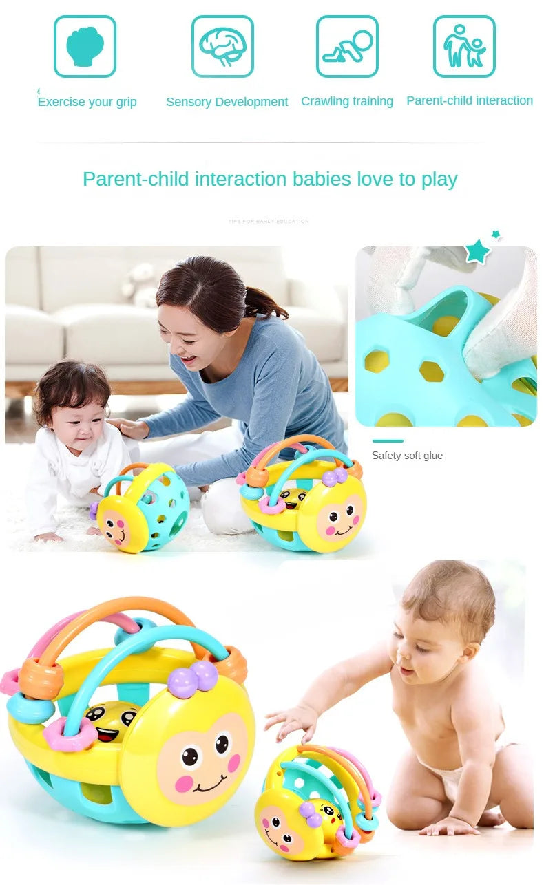 1 Pc 10cm Baby Toy Catch Ball Bendy Baby Walker Rattles Develop Intelligence Ball 0-12 Months Plastic Bell Rattle Doll