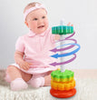 Montessori Rotating Rainbow Tower Baby Stacking Puzzle Toys Safety and Environmental Protection Colored Children's Toys Boy Girl