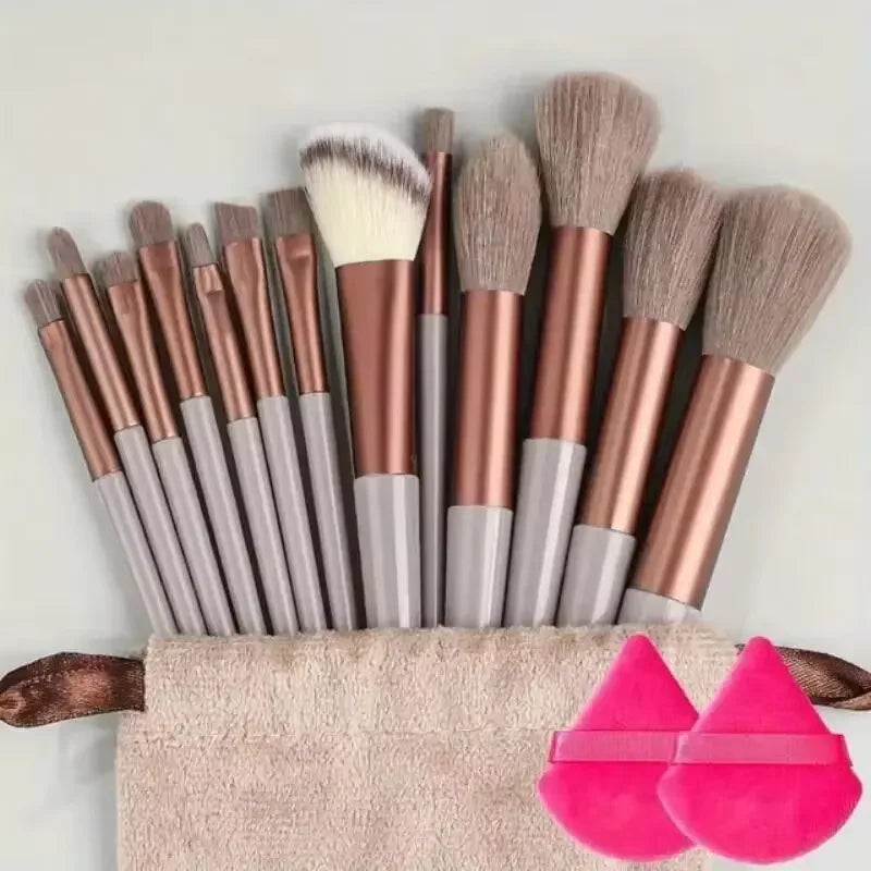 13 Makeup Brushes with Bag Quick-drying Ultra-soft Beauty Tools Portable Makeup Brush Set