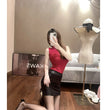 WOMENGAGA Leather Matte Slim Mini Sexy Fashion PU Hot Short High Waist Skirt Korean Nightclub Streetwear Wholesale Clothes 7ST