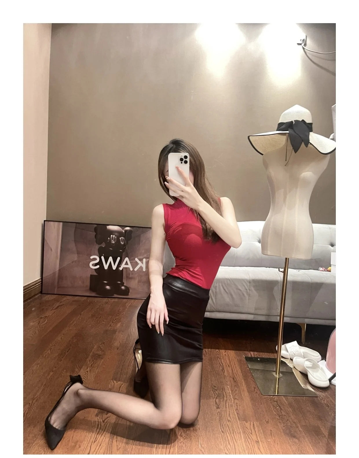 WOMENGAGA Leather Matte Slim Mini Sexy Fashion PU Hot Short High Waist Skirt Korean Nightclub Streetwear Wholesale Clothes 7ST