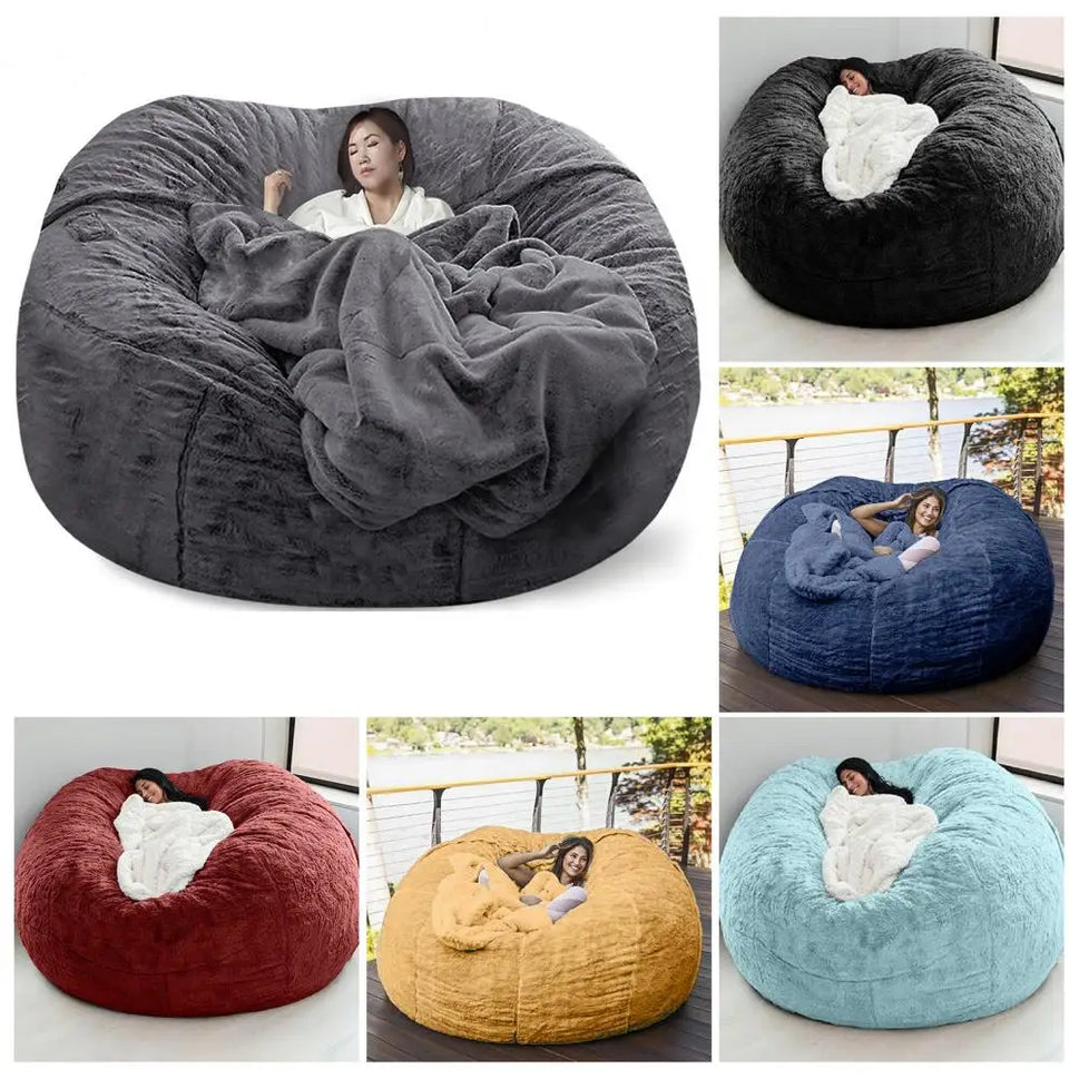 2022 New Bean Bag Sofa Bed Pouf No Filling Stuffed Giant Beanbag Relax Lounge Chair Tatami Futon Floor Seat Furniture