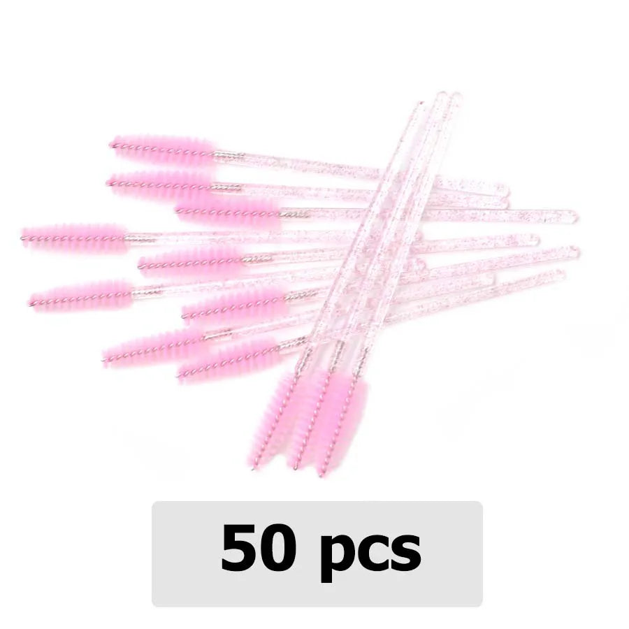 50pcs Disposable Eyebrow brush for Eyelash Extension Mascara Wand Applicator Spoolers Eye Lashes Cosmetic Brushes makeup tools