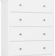 White Dresser 4 Drawer Dressers Chest of Drawers Modern Tall Dresser Wood Drawer Chest Storage Cabinet for Living Room