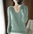 New Cashmere Women's V-neck Pullover Lace Neck Hollow Out Design Casual Knitted Long Sleeve Women's Sweater Autumn And Winter