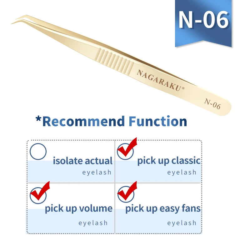 NAGARAKU Eyelash Extension Tweezers Makeup Stainless Steel Eyelash 3D accurate Clip