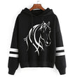 Long Sleeves Sweatshirt Pullover Cool Horse Graphic Casual Tracksuit Women’s Clothing Horse Hoodies High Street Fashion Sweater