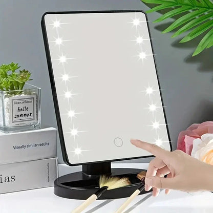 Lighted Makeup Mirror, Square 4*AA Battery - use Beauty Mirror ,Touch Screen VanityMirror,Brightnes