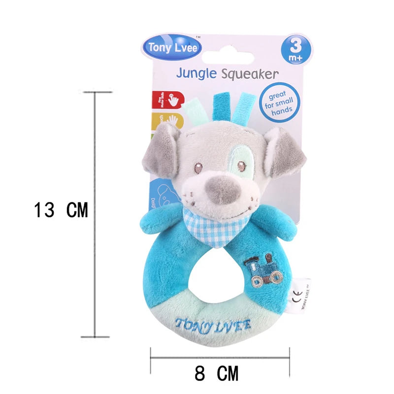 Baby Plush Rattle Cartoon Animals Crib Mobile Bed Bell Toys 0-12 Months Infant Toddler Early Educational Toy for Newborn  Gifts