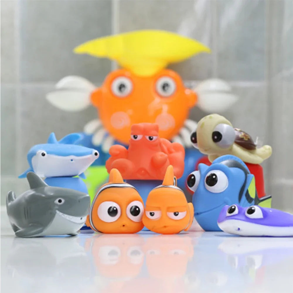 Finding Nemo Baby Bath Squirt Toys Kids Funny Soft Rubber Float Spray Water Squeeze Toys  Bathroom Play Animals For Children