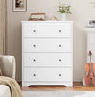 White Dresser 4 Drawer Dressers Chest of Drawers Modern Tall Dresser Wood Drawer Chest Storage Cabinet for Living Room