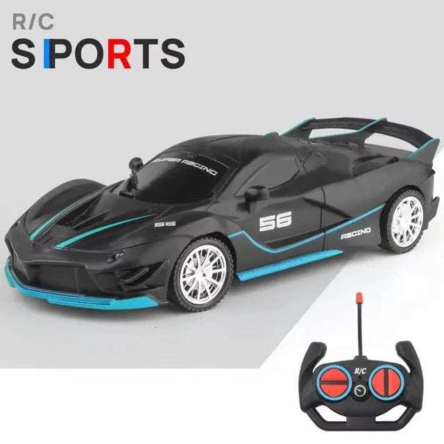 1/18 RC Car LED Light 2.4G Radio Remote Control Sports Cars For Children Racing High Speed Drive Vehicle Drift Boys Girls Toys