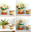 Handmade Woven Planter Basket Laundry Storage Decorative Basket Straw Wicker Rattan Seagrass Garden Flower Pot Storage Basket