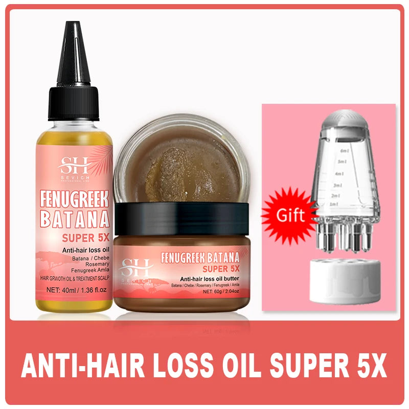 2024 Super Fast 5x Hair Growth Oil Fenugreek Anti-Hair Loss Oil Rosemary Hair Regrowth Chebe Batana Butter Hair Mask Amla Oils