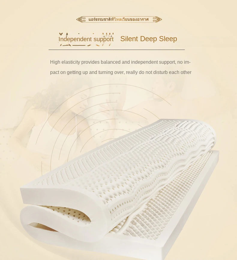 High End Latex Source Liquid Mattress Top 100% Natural Latex Foldable Slow rebound Thiland Mats with cotton cover customizable