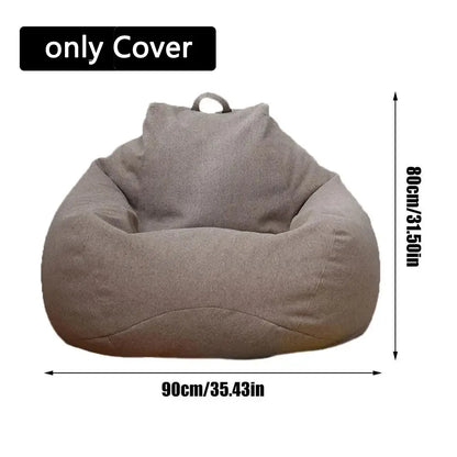 Large Small Lazy Sofas Cover Chairs without Filler Linen Cloth Lounger Seat Bean Bag Pouf Puff Couch Tatami Living Room Beanbags