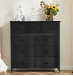 Dresser for Bedroom with 9 Drawers,Fabric Closet Organizer, Cloth Dresser with Metal Frame and Wood Tabletop Chest Storage Tower