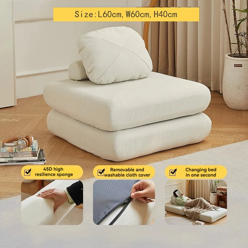 Single Person Sofa Tofu Cubes Home Furniture Living Room Sofa Bed Dual-use Tatami Minimalist Sofa muebles de la sala Apartment