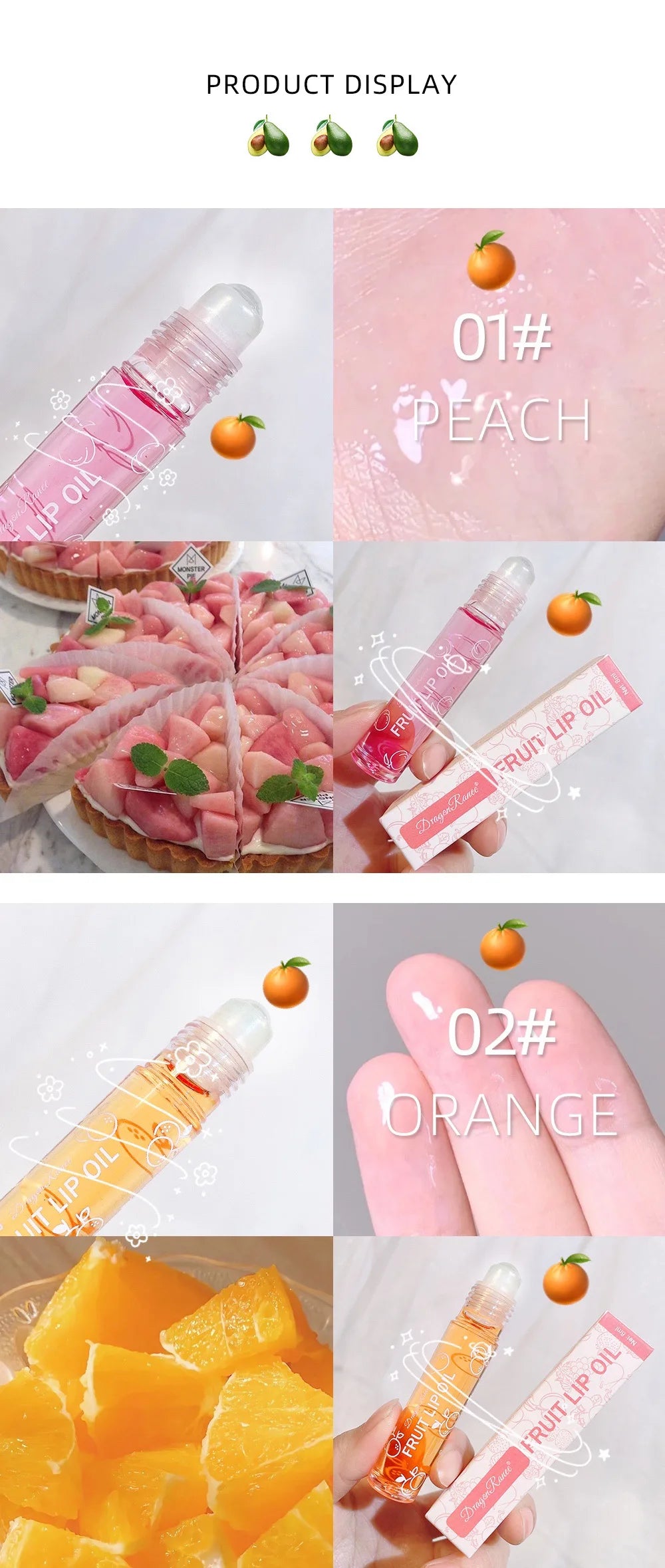 Roll-On Lip Oil, Moisturizing and Hydrating Lip Gloss, Nourishing Lip Balm Liquid for Smooth and Soft Lips, Long-Lasting Shine